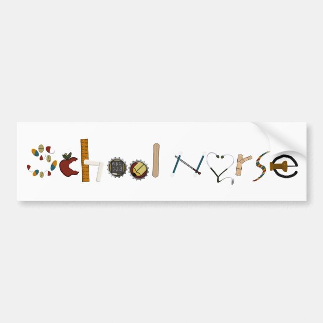 School Nurse Bumper Sticker by MagsGraphics (Front)