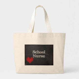 school nurse chalkboard tote bag with red heart