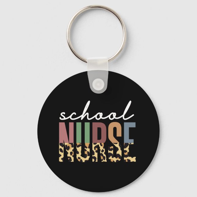 School Nurse cheetah Nurse appreciation gifts  Keychain (Front)