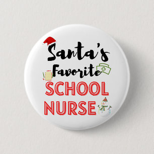 School Nurse Christmas 2 Inch Round Button
