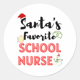 School Nurse Christmas Classic Round Sticker