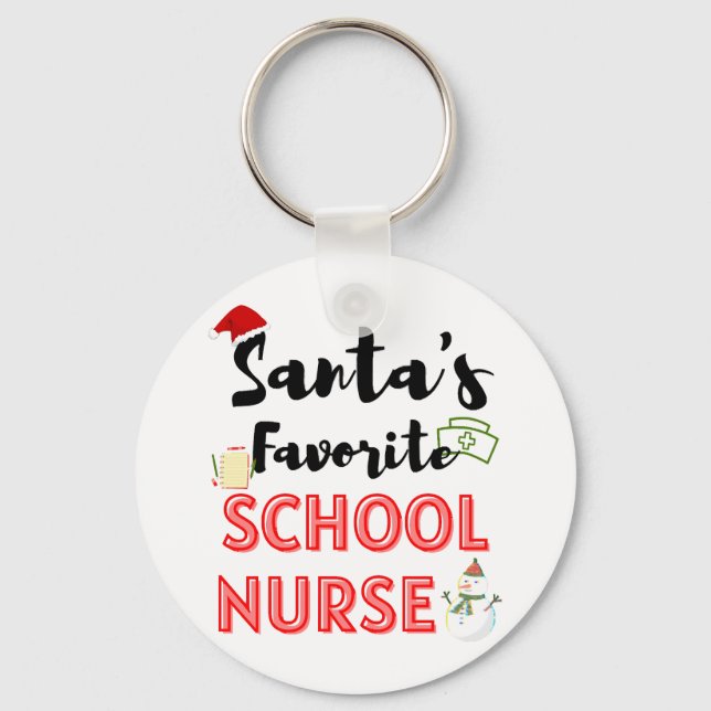 School Nurse Christmas Keychain (Front)