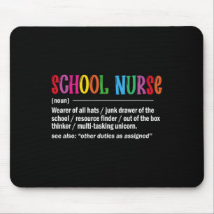 School Nurse Definition Byck To School Fun  Mouse Pad