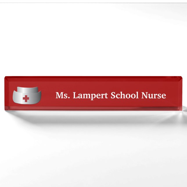 School Nurse Desk Namepalte Nameplate (Front)