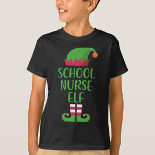 School Nurse Elf Christmas Family Matching T-Shirt