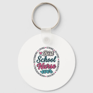 School Nurse Ever Vintage Engraving Shirt Design_1 Keychain