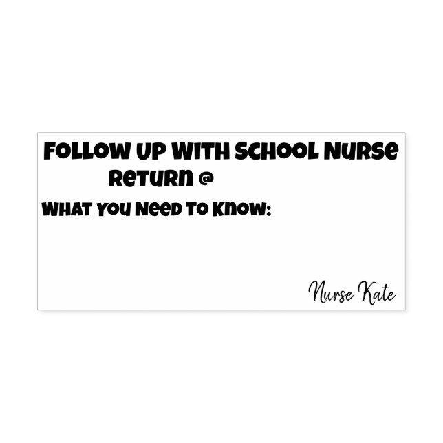 School Nurse Follow Up Office Visit Self-inking Stamp (Design)