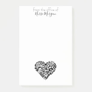 School Nurse Heart Design Post-it Notes