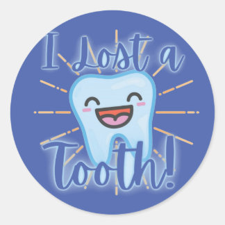 School Nurse "I Lost a Tooth" Sticker - Blue