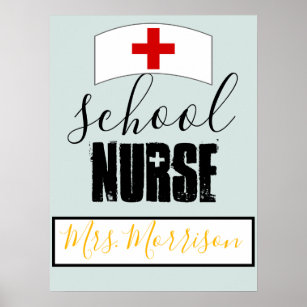 School Nurse Office Decor; Personalized Poster