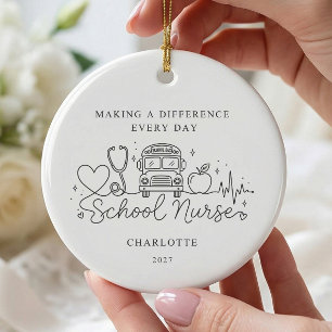 School Nurse Ornament Personalized Gift