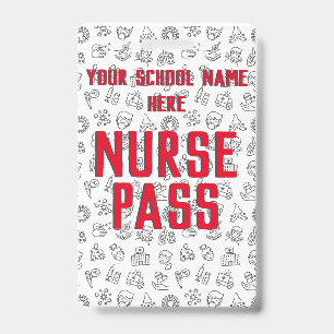 School Nurse Pass, Customizable Badge