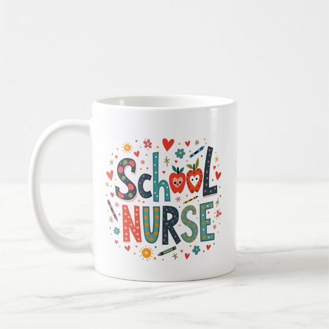 School Nurse – Personalized Name Design Coffee Mug (Left)