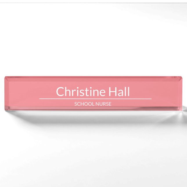 school nurse personalized office name nameplate (Front)