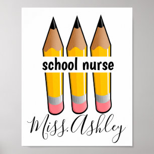 School Nurse Personalized with Pencils Poster