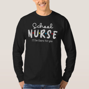 School Nurse Plaid Red Love Heart Stethoscope Rn N T-Shirt
