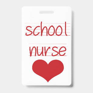 School Nurse, School Hall Pass, health centre pass Badge