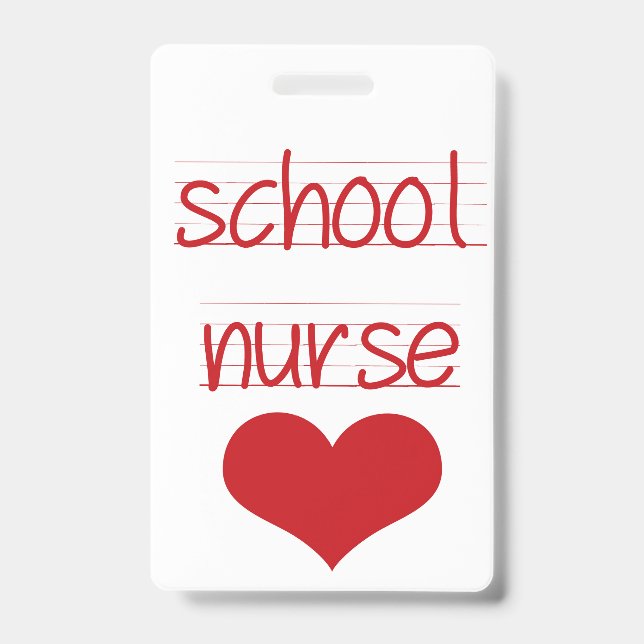 School Nurse, School Hall Pass, health centre pass Badge (Front)
