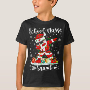 School Nurse Squad Cute Nurse Christmas Dabbing Sa T-Shirt