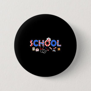 School nurse stethoscope memorial day 4th july nur 2 inch round button
