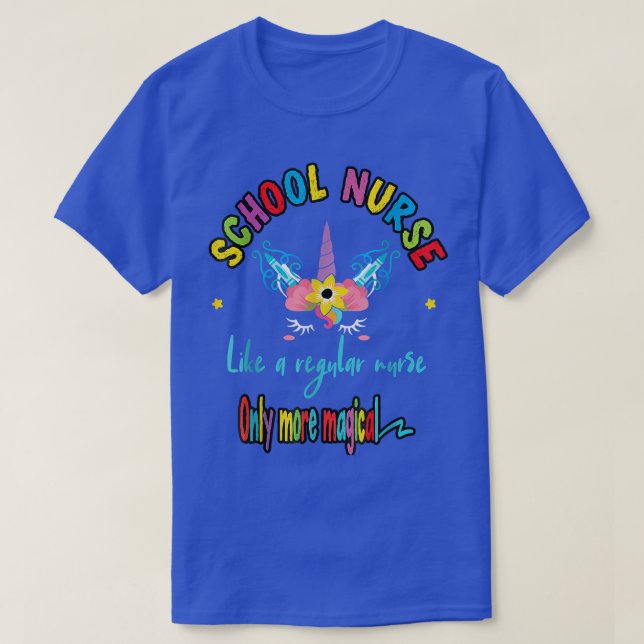 School Nurse Unicorn Magical Back To School  T-Shirt (Design Front)