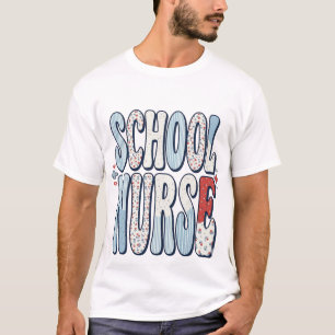 School Nurse Vintage Floral Typography Shirt Desig