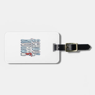 School Nurse Vintage Floral Typography Shirt Desig Luggage Tag