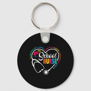 School Nurse Vintage Love Heart Nurse Life Keychain