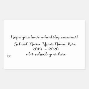 School Nurse Yearbook Signature Stickers