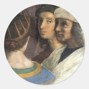 School of Athens by Raphael, Vintage Renaissance Classic Round Sticker