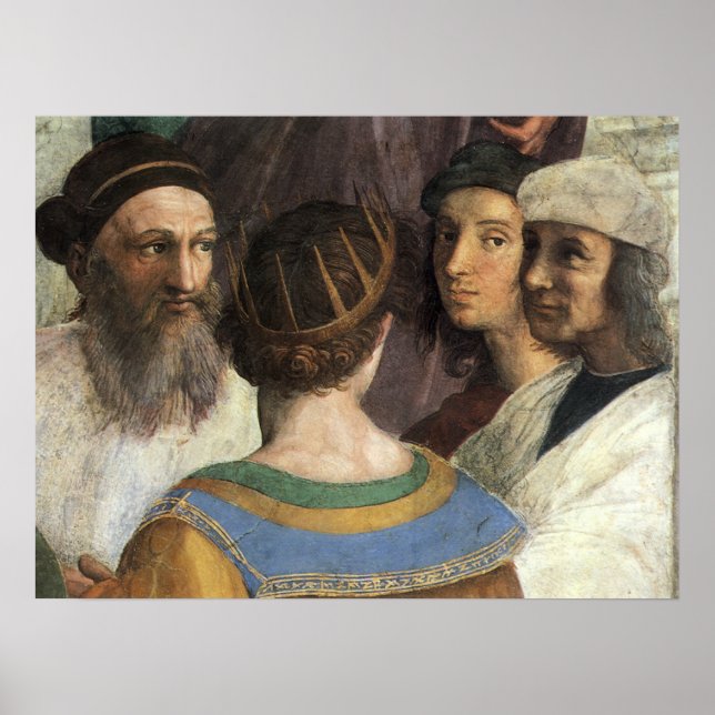 School of Athens by Raphael, Vintage Renaissance Poster (Front)