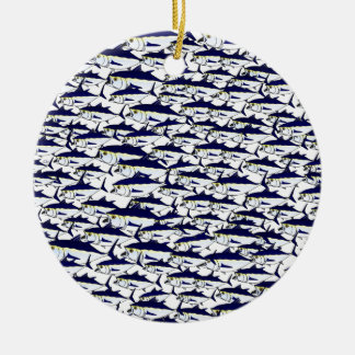 School of Bluefin Tuna Ceramic Ornament