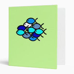 School of Christian Fish Symbols - Blue - Binder
