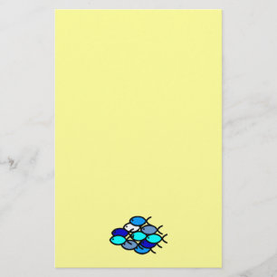 School of Christian Fish Symbols - Blue - Stationery