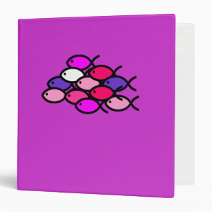 School of Christian Fish Symbols - Pink Binder