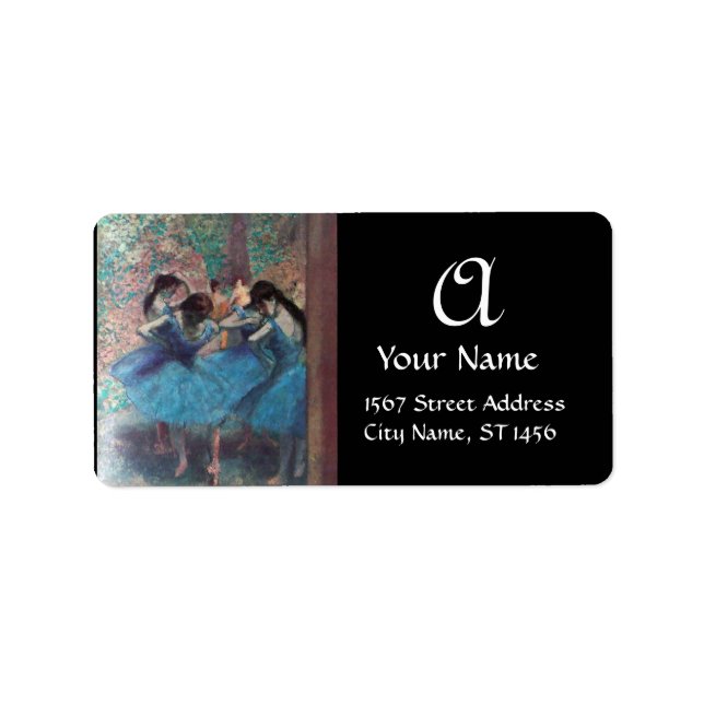 SCHOOL OF DANCE /BALLERINA BALLET DANCER MONOGRAM LABEL (Front)