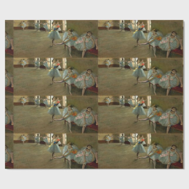 SCHOOL OF DANCE /BALLERINA  BALLET DANCERS IN BLUE WRAPPING PAPER (Flat)