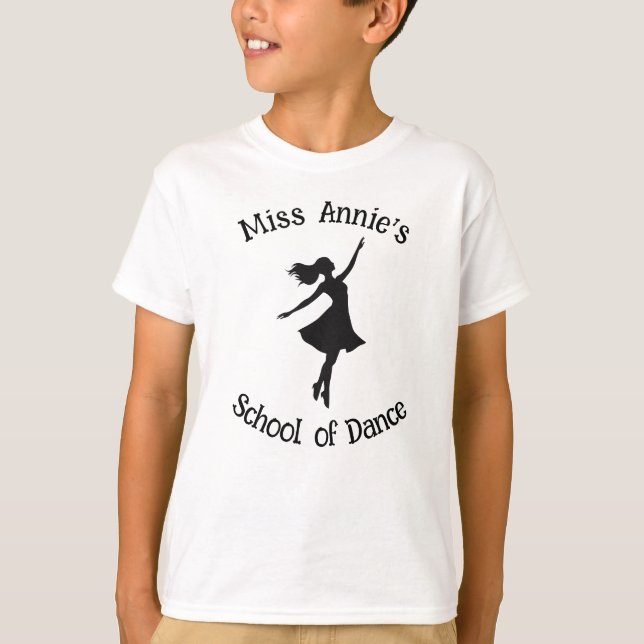 School of Dance Dancer Silhouette Customizable T-Shirt (Front)
