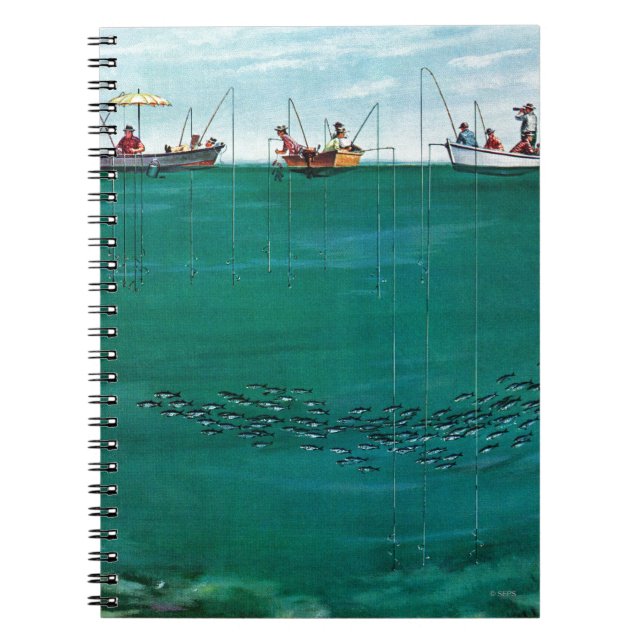 School of Fish Among Lines by Thornton Utz Notebook (Front)