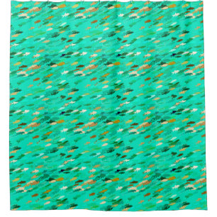 School of Fish, Aqua, Green and Gold