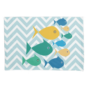 School Of Fish Chevron Pillowcase