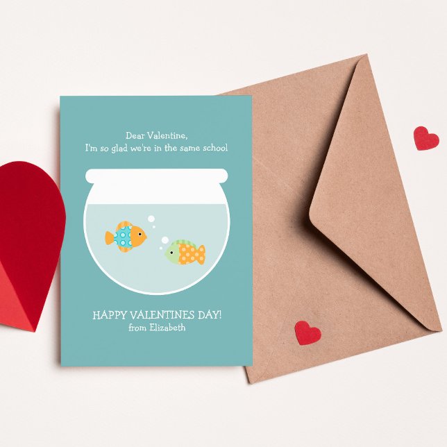 School of Fish Classroom Valentines Card (Creator Uploaded)
