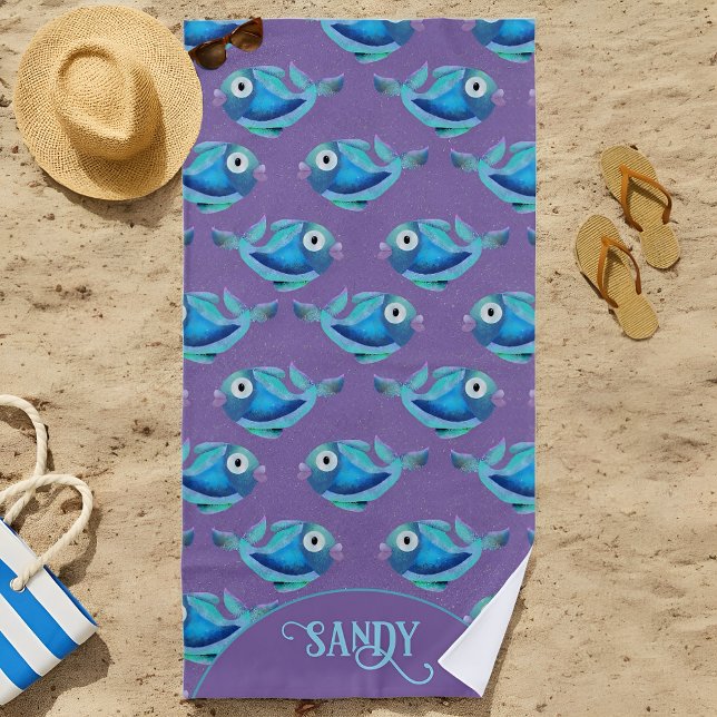 School of fish purple  beach towel (Creator Uploaded)