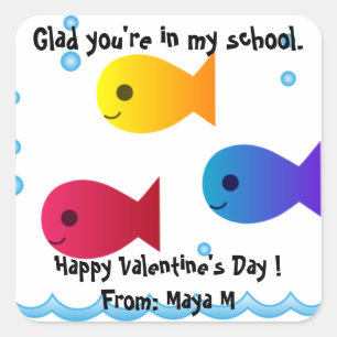 School of Fish Valentine Sticker