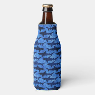 School of Great White Sharks Beach Rave Party Bottle Cooler