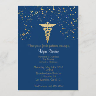 School of Medicine Graduation Invitation- Navy Invitation