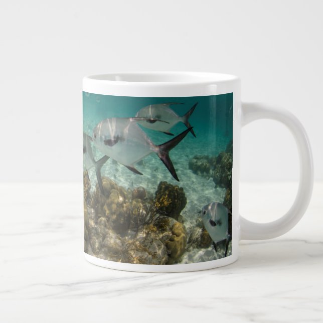 School of Permit Fish Large Coffee Mug (Right)