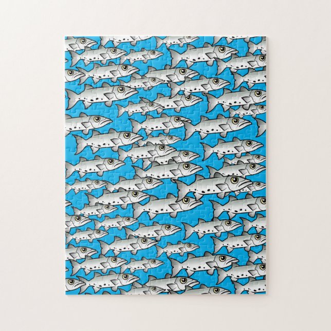 School of Scubadorable Great Barracuda Jigsaw Puzzle (Vertical)