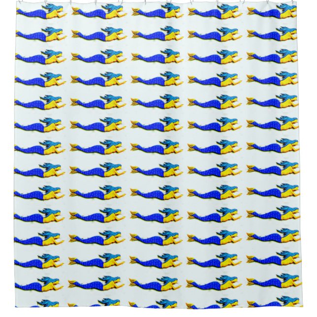 school of swimming blue-tailed  mermaids pattern (Front)