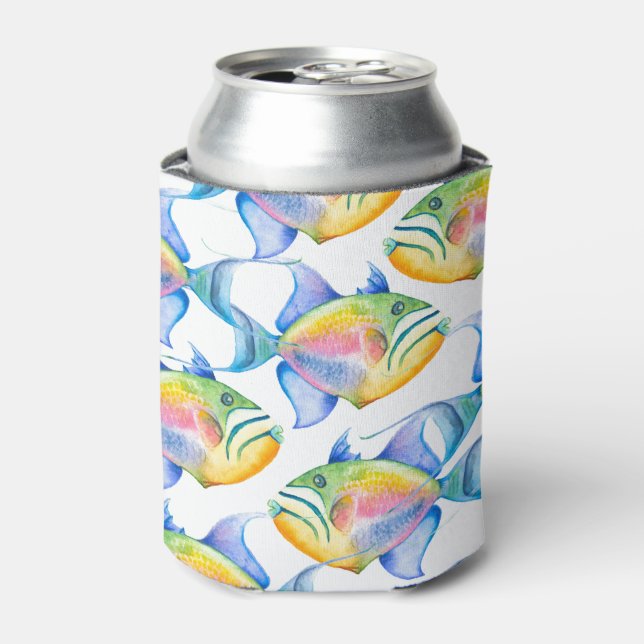 School of Tropical Fish Colourful Can Cooler (Can Front)